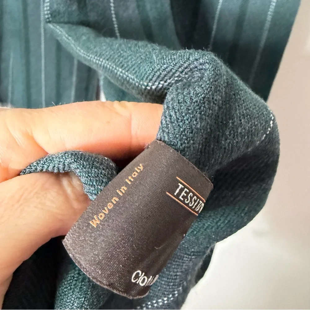 TESSITURA DI NOVARA Cloth Ermenegildo Zegna Wool Striped Scarf Green